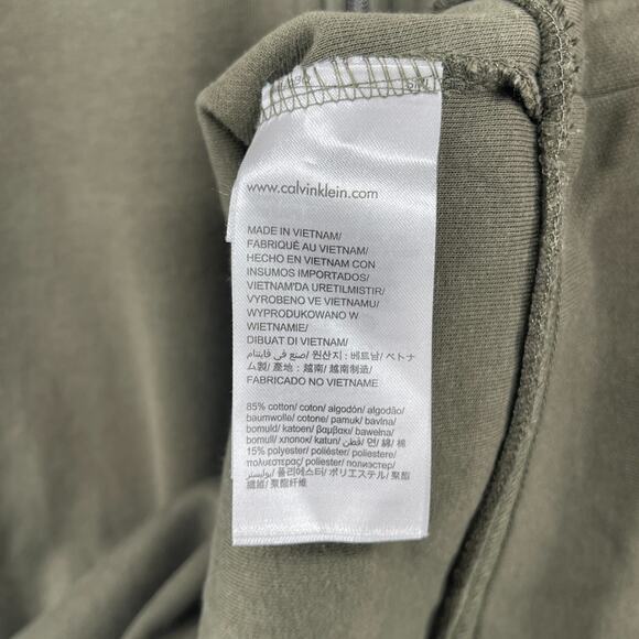 CALVIN KLEIN Sweatshirt Mens XS Classic 1/4 Zip Pullover Stretch Cotton Green - Picture 11 of 14